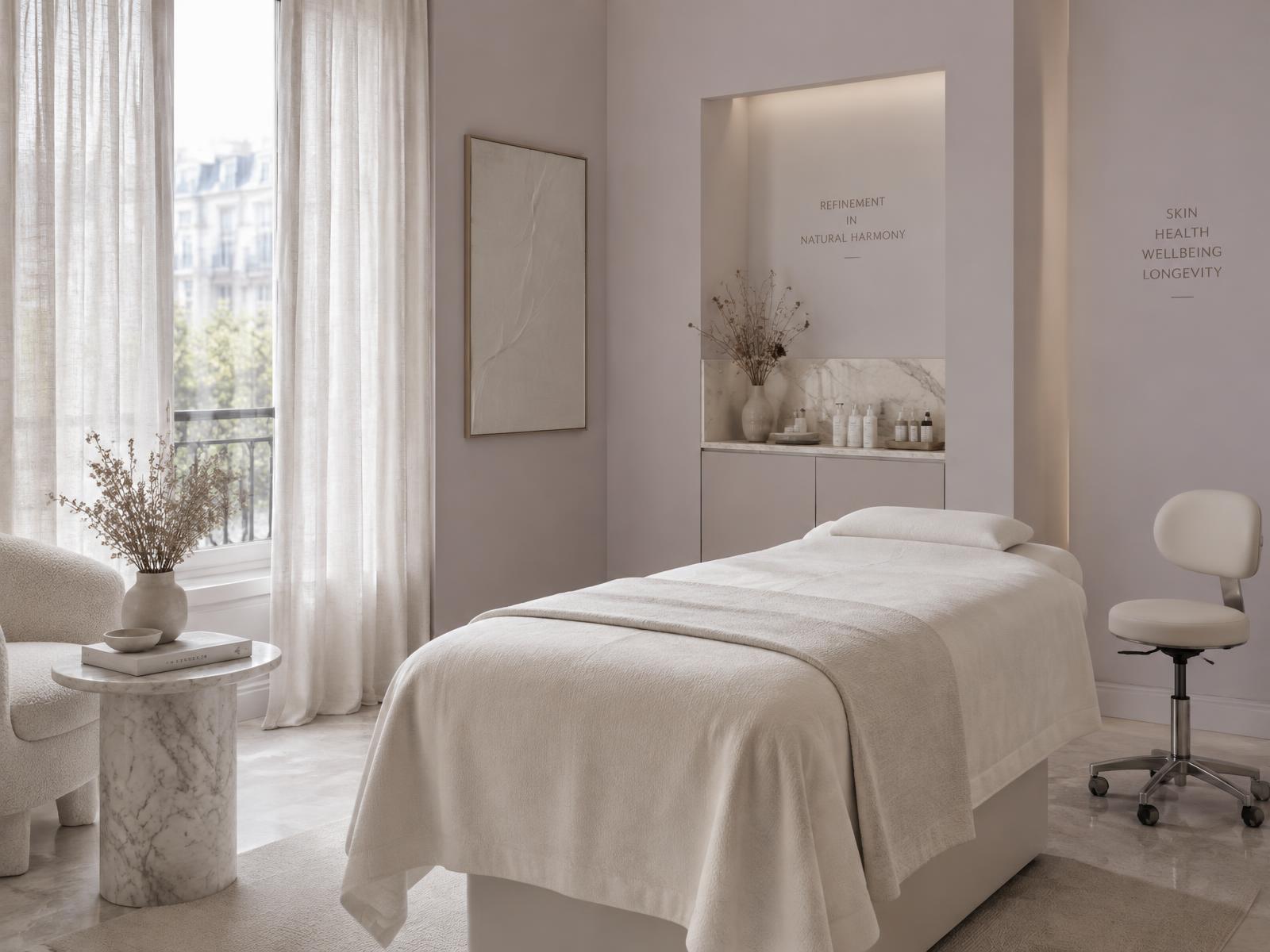 The calm, light-filled reception at Lilac Aesthetics